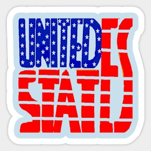 Flag USA Illustration on Light Blue Background Sticker